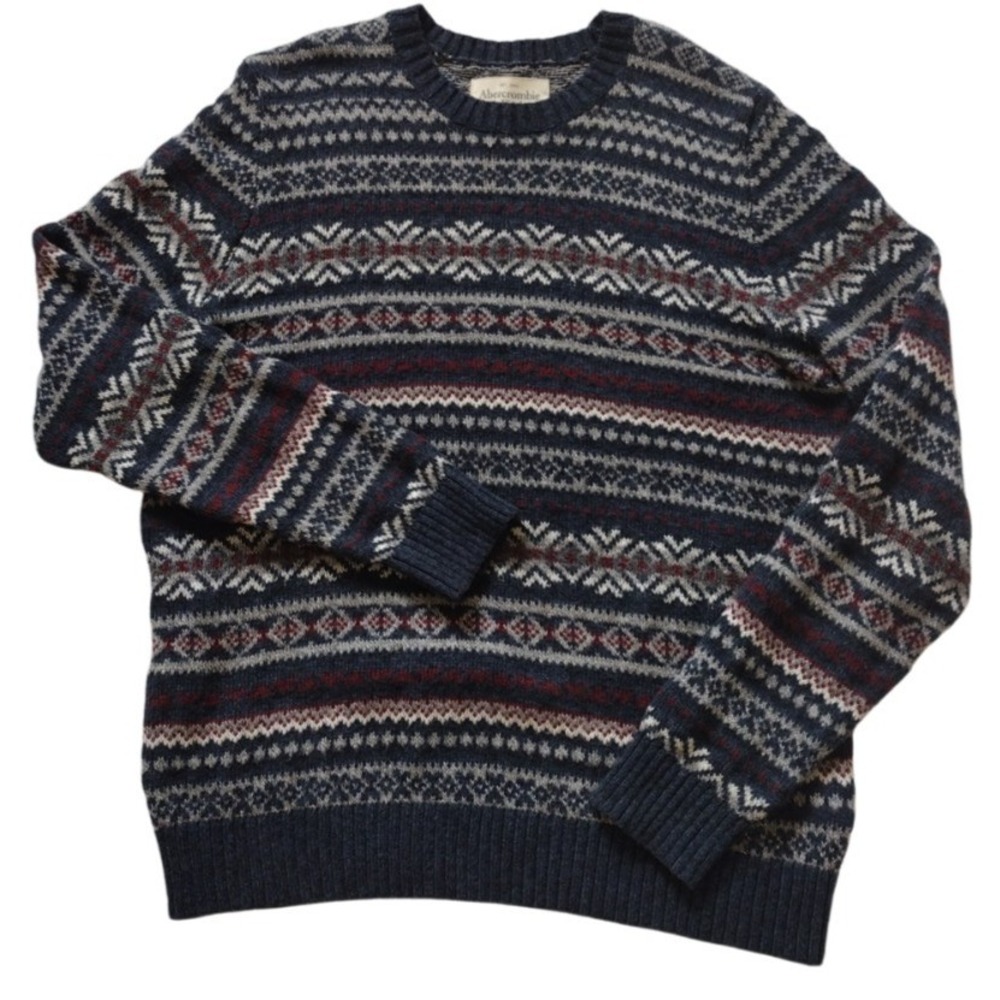 Vintage Abercrombie & Fitch Sweater Man's XL Multicolor Crew Neck Pullover‎